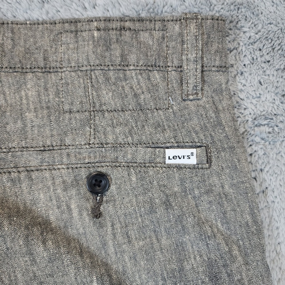 Levis Chambray Linen Cotton Pants Men 36x34 Fits 38x32 Gray Chino Tapered Casual - Picture 5 of 13